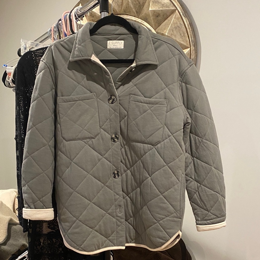 Z Supply Gray Quilted Jacket